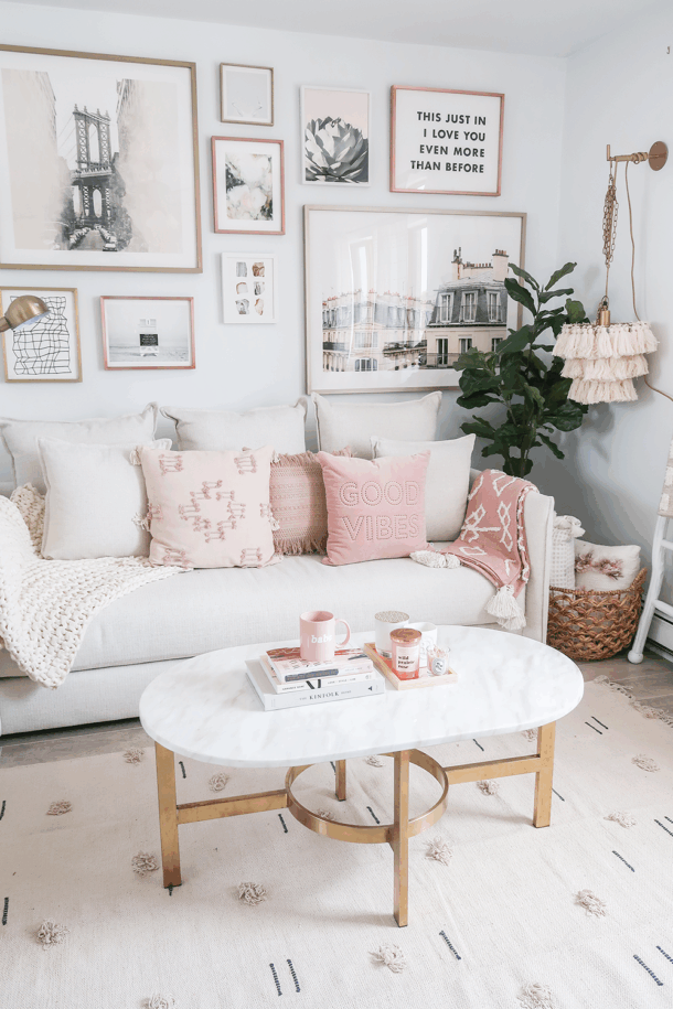 Money Can Buy Lipstick Living Room, @teresalaucar Living Room, Neutral and Blush Living Room, Cozy Living Room, Urban Outfitters Home