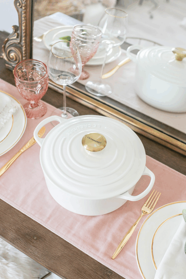 Wedding Registry, White and Gold Le Creuset, Bed Bath and Beyond Wedding Registry
