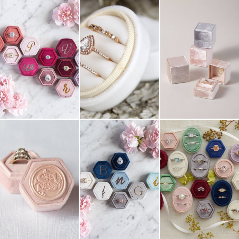 Wedding Ring Box, Velvet Ring Box