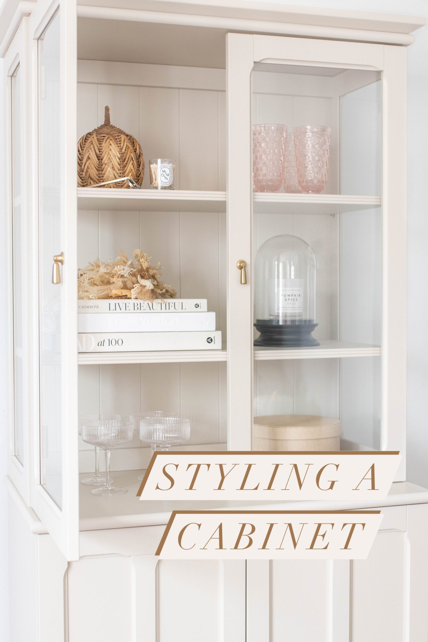 ikea cabinet, styling a cabinet, bookcase styling, coffee table books