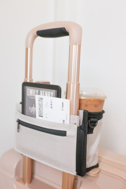 Luggage cup holder attachment