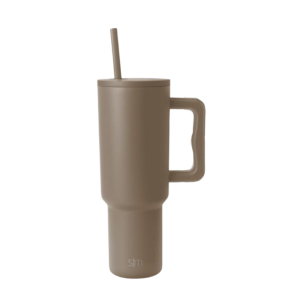 Simple Modern 40 oz Tumbler with Handle and Straw Lid | Insulated Cup Reusable Stainless Steel Water Bottle Travel Mug Cupholder Use | Gifts for Women Men Him Her | Trek Collection | Hazelnut